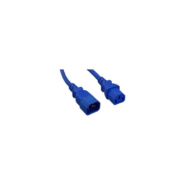 Cable Wholesale Computer / Monitor Power Extension Cord, Blue, C13 to C14, 10 Amp, 2 foot 10W1-02202BL - main